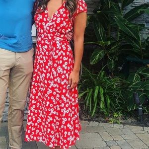 Reformation wrap tie dress